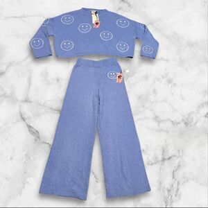 Sincerely Jules Size Small Smiley Face Cozy Long Sleeve & Pant Set